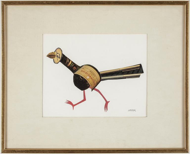 POUL STRÖYER, collage, signerad.