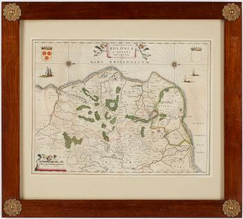 KARTOR, 4 st, bland annat "Normandia ducatus", Willem Janszoon Blaeu, ca 1635-40.