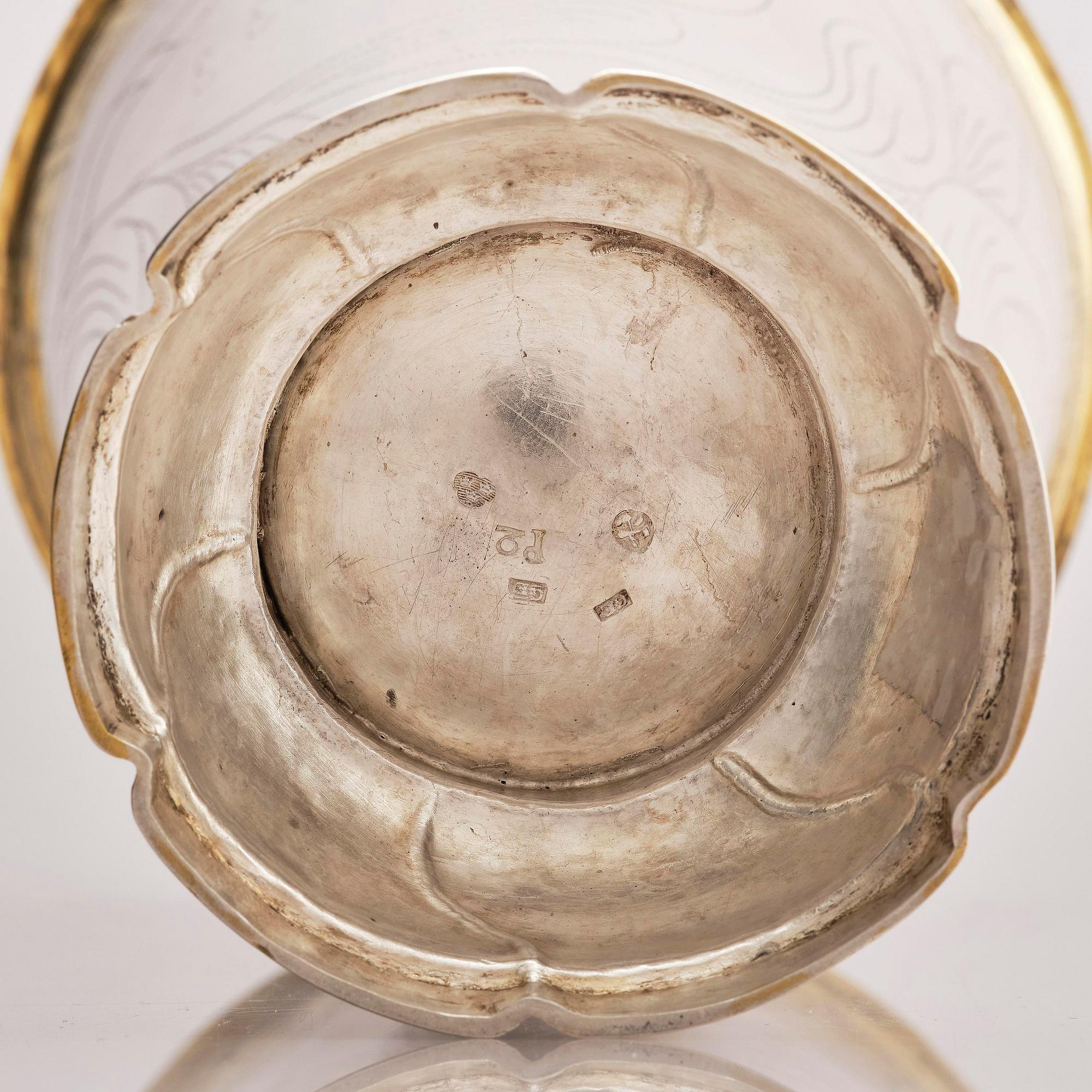 Gustaf Elfström, bägare, delvis förgyllt silver, Sala 1797. Gustaviansk.