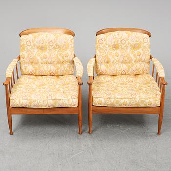 A pair of easy chairs 'Skrindan' by Kerstin Hörlin-Holmquist, OPE.