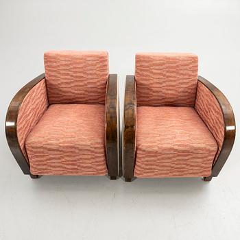 Armchairs, a pair, Art Deco, first half of the 20th century.