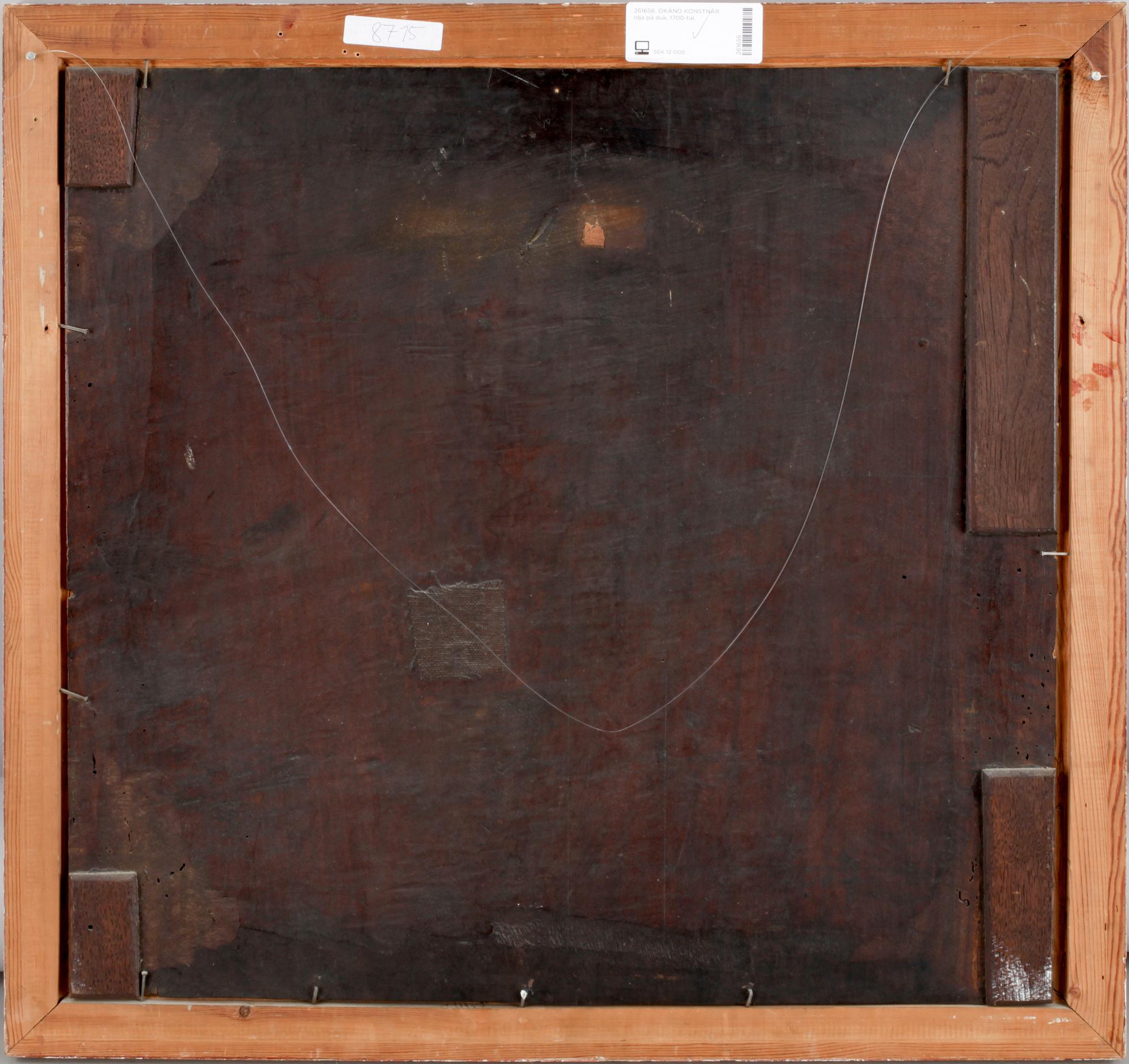 OKÄND KONSTNÄR. Olja på duk, 1700-tal.