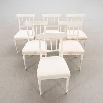 Dining group, 7 pieces, Gustavian style, late 20th century.