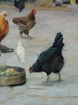 Carl Trägårdh, Pecking chickens.