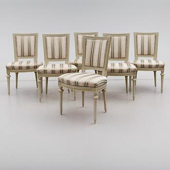 STOLAR, 6 st, gustaviansk stil, 1900-talets andra hälft.