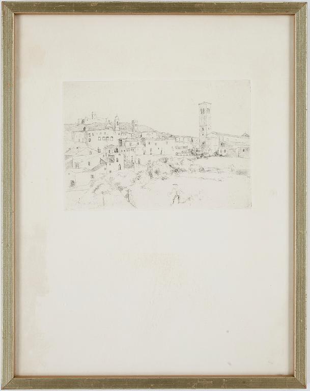 AXEL FRIDELL, torrnålsgravyr, signerad i plåten.