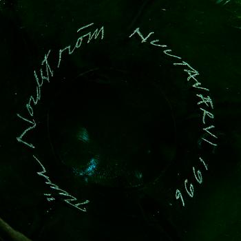 TIINA NORDSTRÖM, a 'Green swirl' art glass signed Tiina Nordström Nuutajärvi 1996.