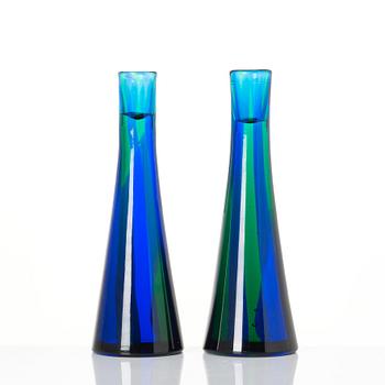 Paolo Venini, a pair of candlesticks, Venini, Murano, Italy, probably 1950s, model 4809.