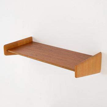 Uno & Östen Kristiansson, a teak mirror with shelf, 1960's, Sweden.