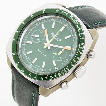 Breitling, Geneve, Sprint, "Pulsations", chronograph, wristwatch, 40 mm.