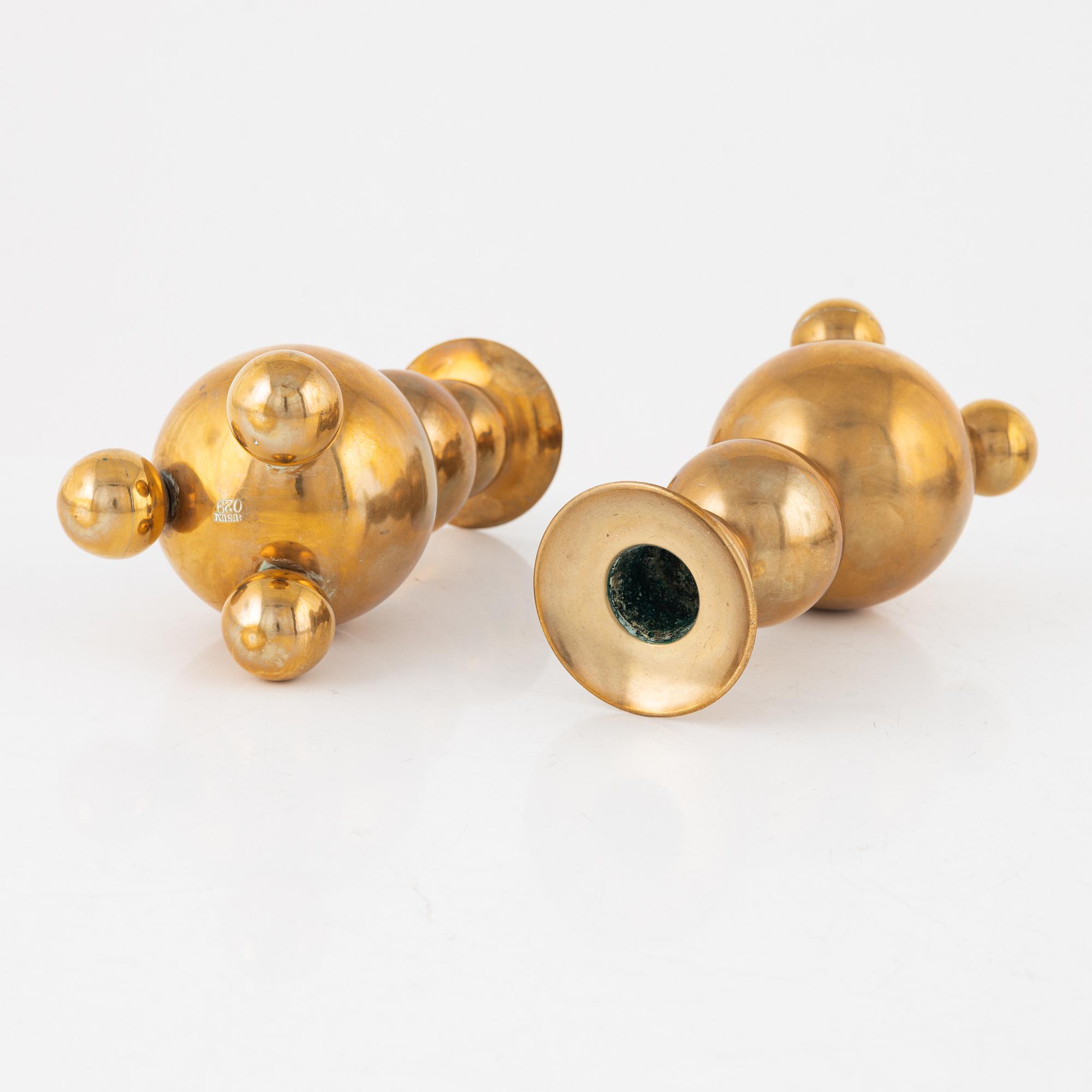 A brass five-piece inkstand suite from Gusum, 20th century.