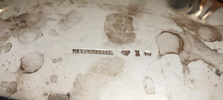 SÅSSNIPOR, ett par snarlika, silver, B.Erlandsson, Kristianstad 1911 resp John Pettersson eftr, Stockholm 1915. 534 gram.