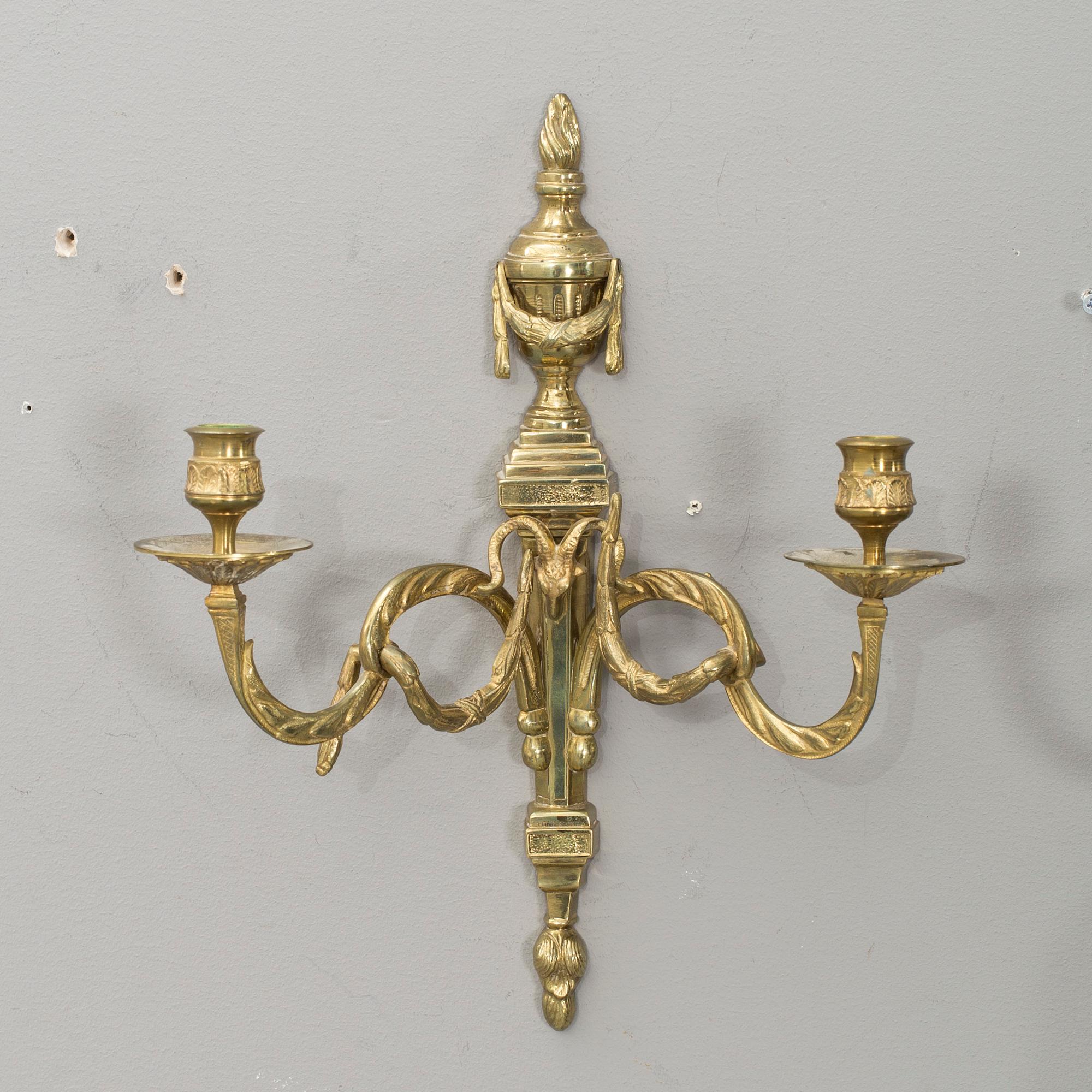 VÄGGAPPLIQUER, ett par gustaviansk stil, V Fong Grenna, 1900-talets mitt.