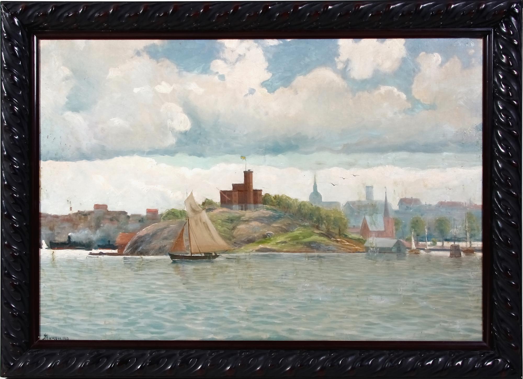 LARSSON, MAURITZ, olja på pannå, sign o dat. 1910.