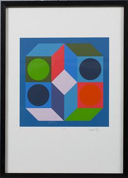 VICTOR VASARELY, färgseriegrafi, signerad och numrerad 20/100.