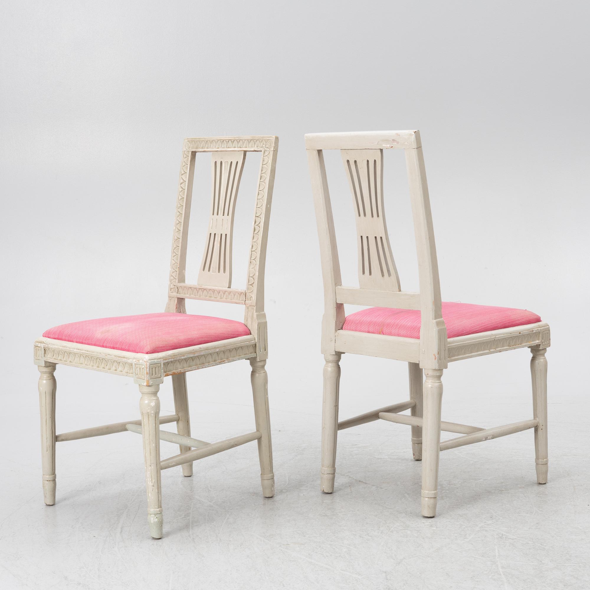 Stolar, 5 st, omkring år 1800, Sengustavianska.