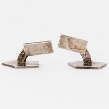 WIWEN NILSSON, a pair of sterling silver cufflinks from Lund, 1968.