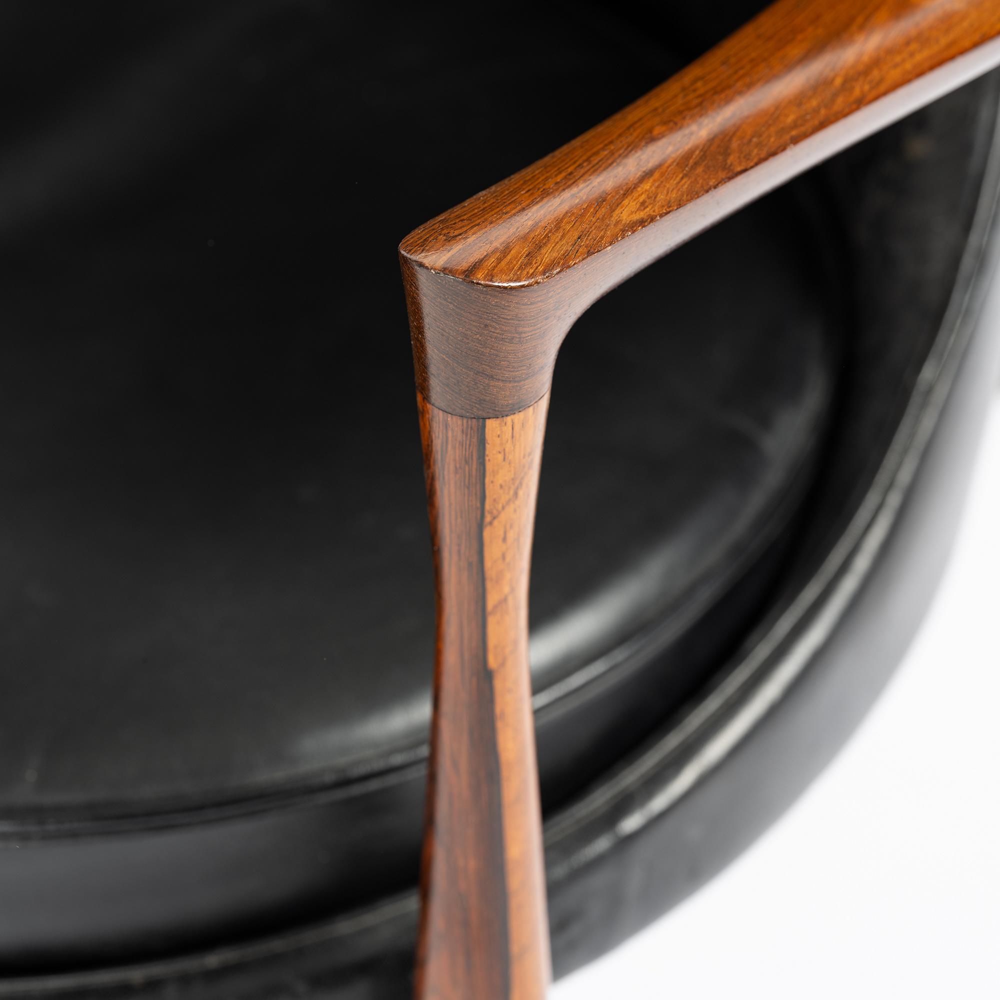 Ib Kofod-Larsen, a rosewood "Elizabeth" easy chair, cabinetmakers Christensen & Larsen, Denmark, 1950s-60s.