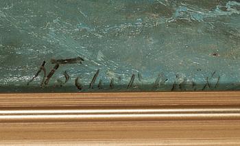 Nikolai Tervakorpi, olja på pannå, signerad.