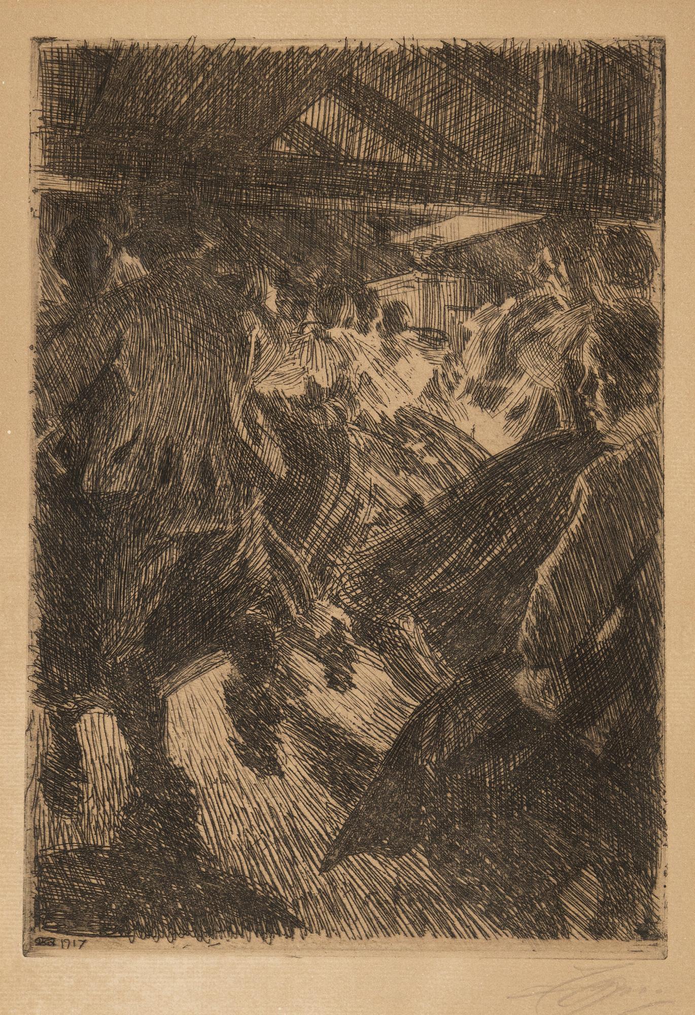 Anders Zorn, etching, 1917, signed in pencil.