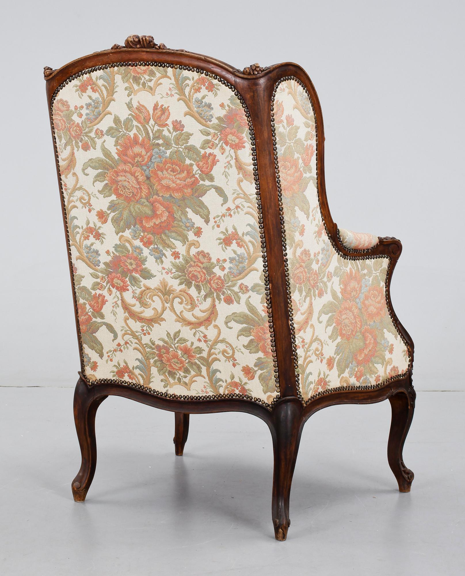 FÅTÖLJ, rokokostil, 1900-tal.