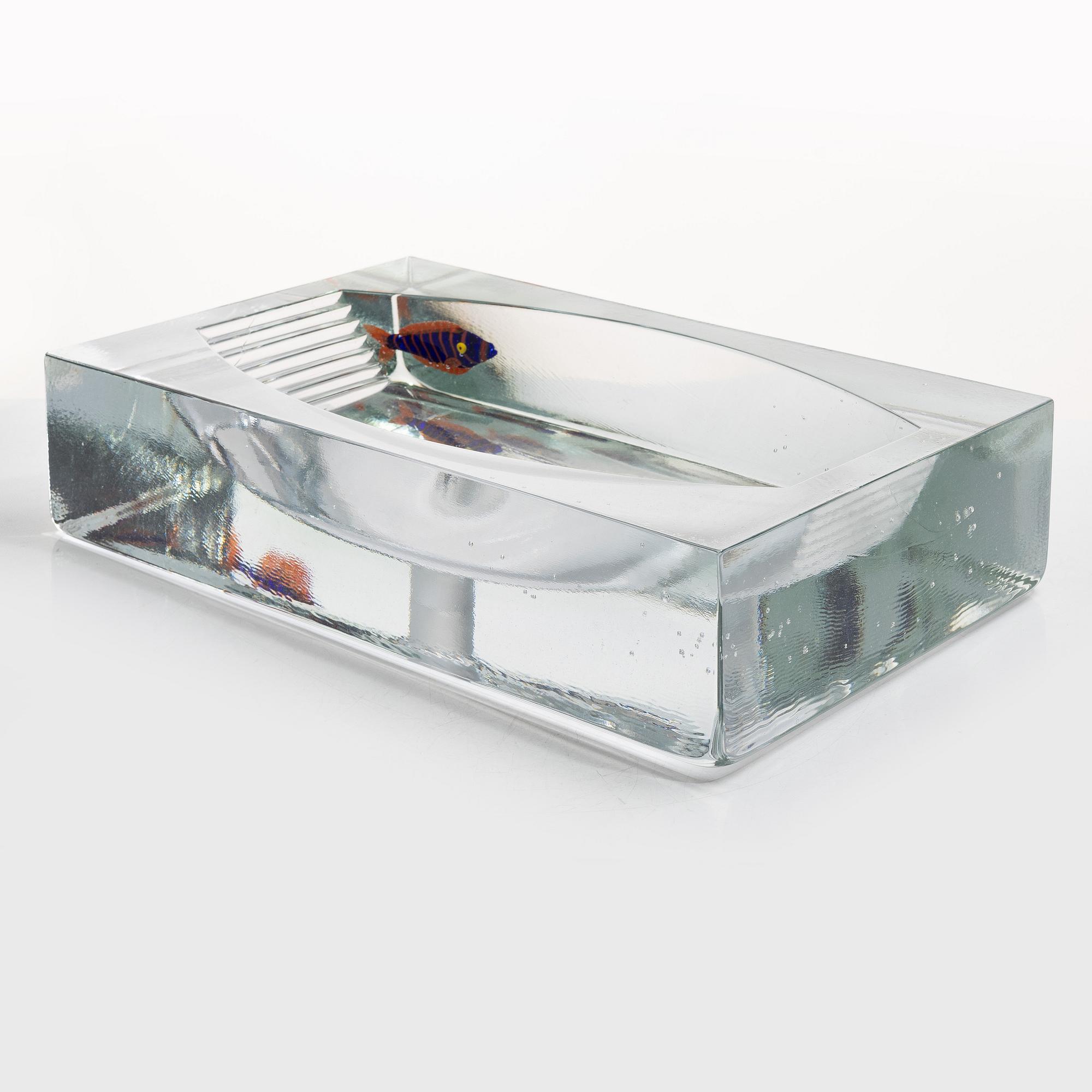 Kjell Engman, Wash basin, glass, "Lagoon", Kosta Boda.