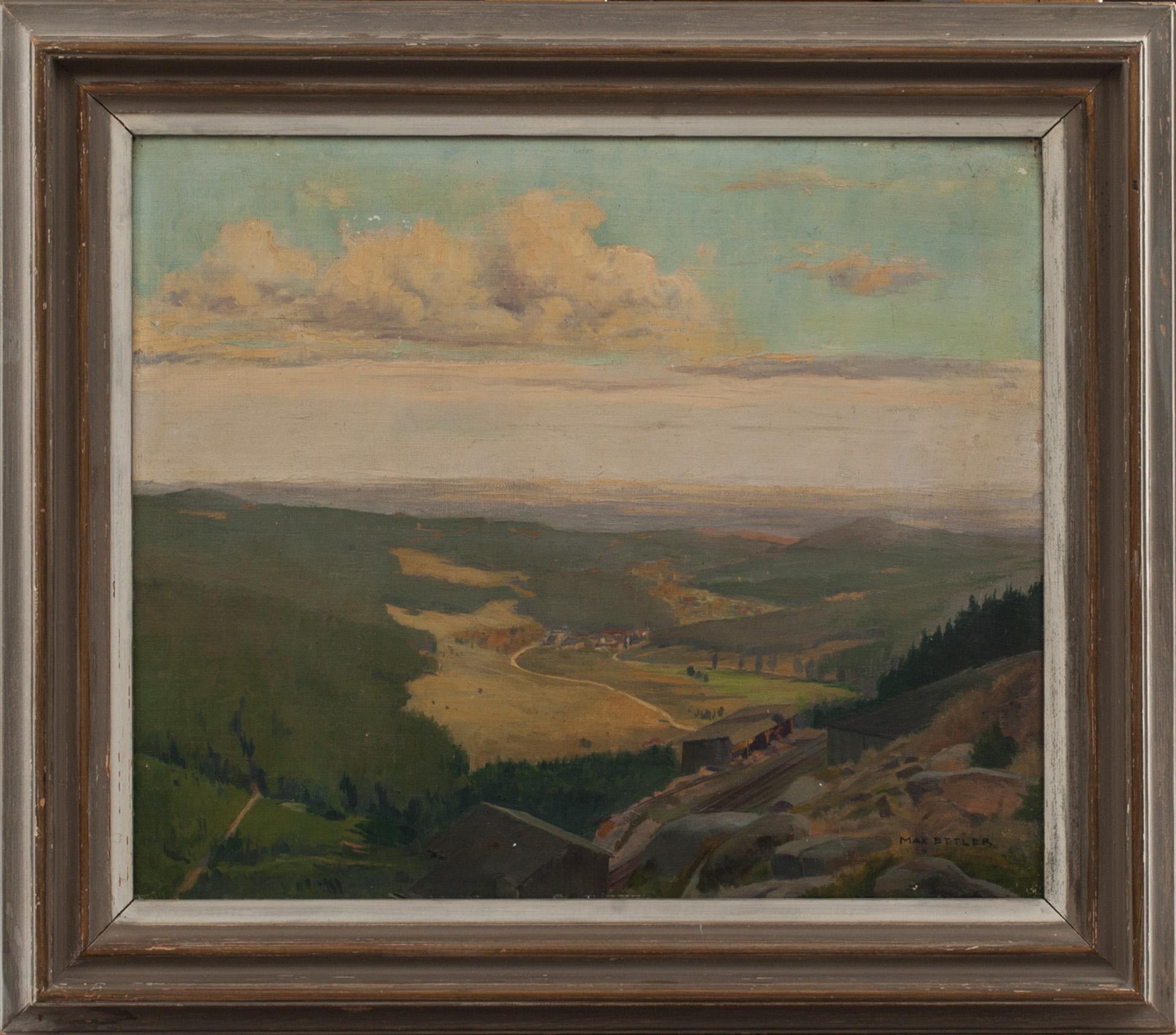 MAX ETTLER. olja på papp. Signerad.