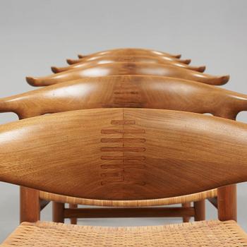 Hans J. Wegner, "Kohornsstolen/ Cowhorn chair", sex stycken, "JH-505", Johannes Hansen, Danmark 1950-60.