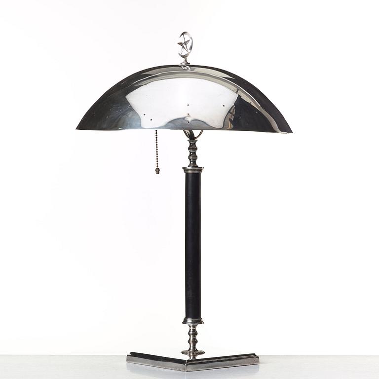 Elis Bergh, attributed to, a Swedish Grace silver plated table light, C G Hallberg, Sweden 1920's.