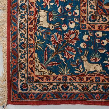 Matto, a semi-antique Kashan, a so called Dabir, ca 383,5-387,5 x 269,5-275 cm.