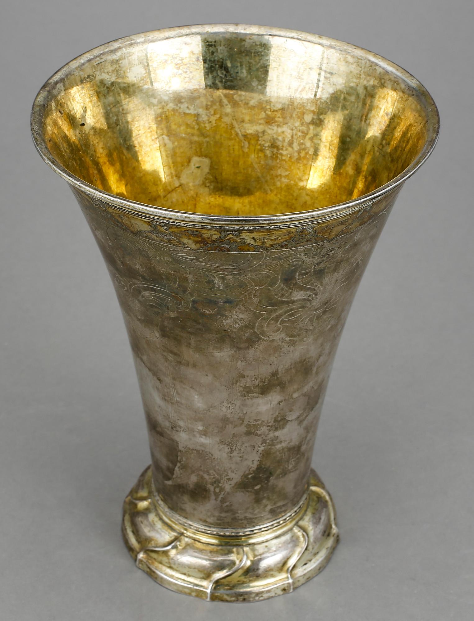 BÄGARE, silver, Lorens Stabeus, Stockholm, 1769. Vikt ca 568g.