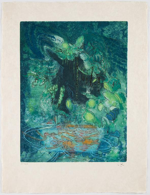 Roberto Matta, mapp med 10 akvatintetsningar, 1975, samtliga signerade med blyerts 25/100,