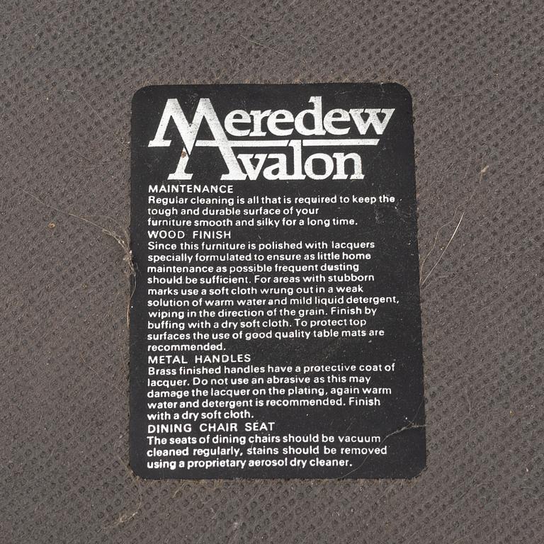 STOLAR, 6 st, Meredew Avalon, 1900-talets andra hälft.