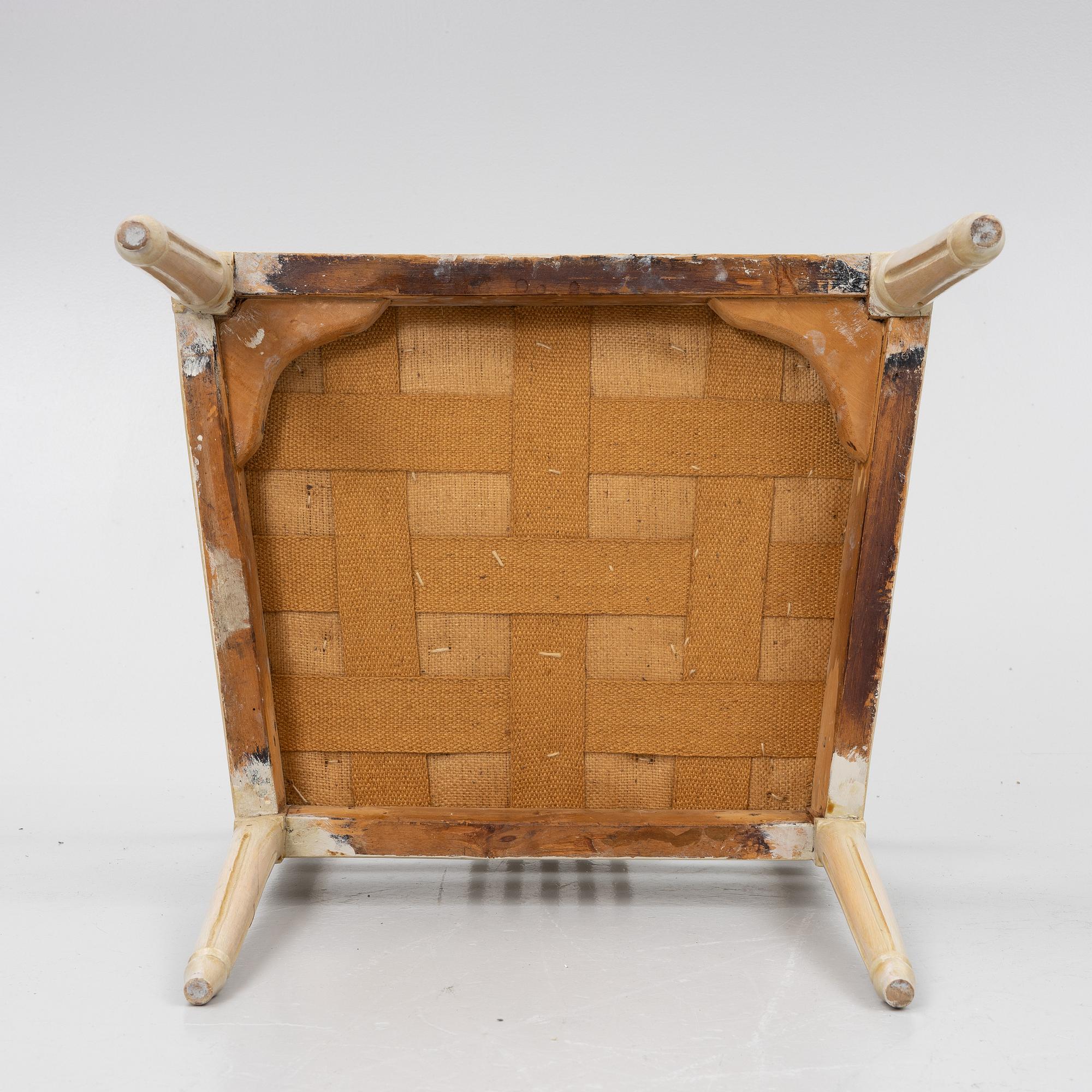 Karmstolar, ett par, gustavianska, Lindome, 1800-tal.