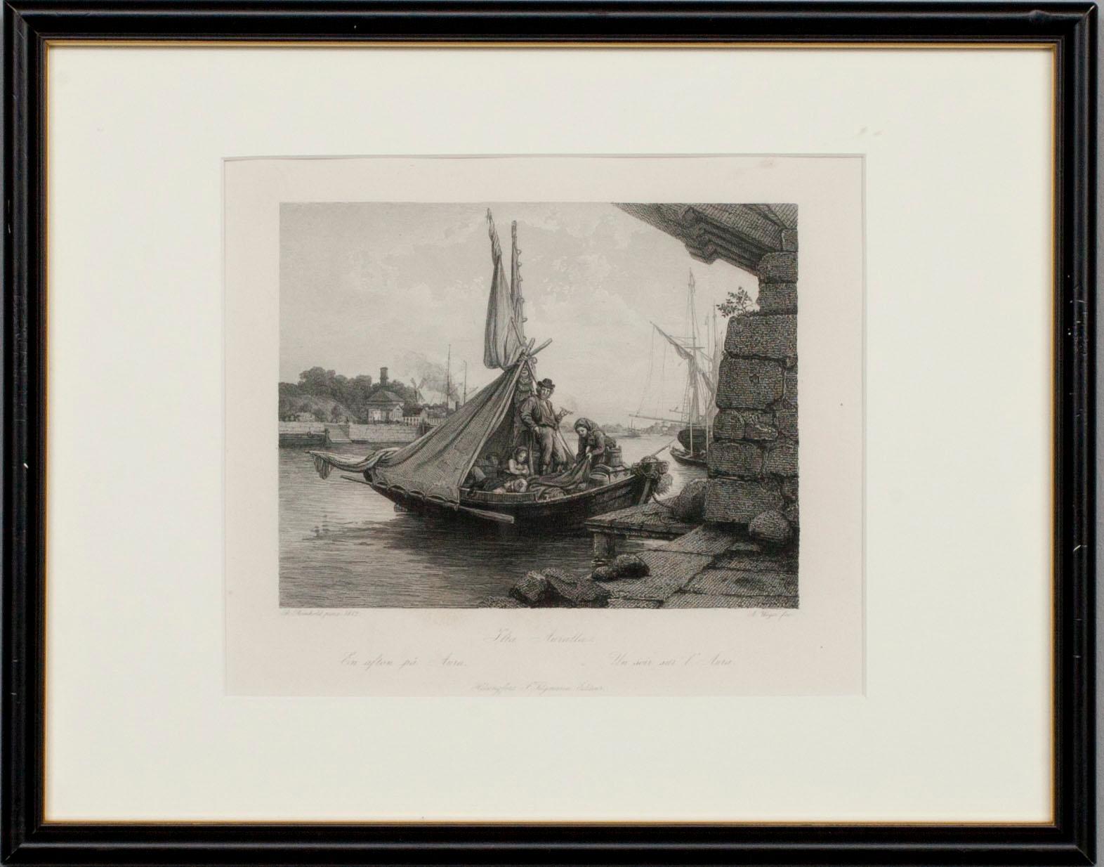 PARTI GRAVYRER, 4 st, stålstick, "En resa i Finland", A. Weger, 1870-tal.