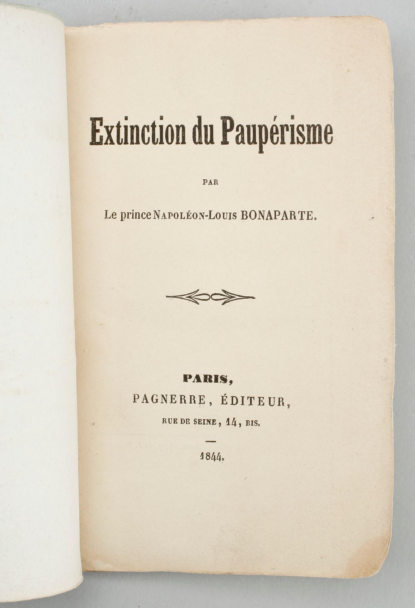BOK, "Extinction du Paupérisme" av Napoleon III, Paris 1844.