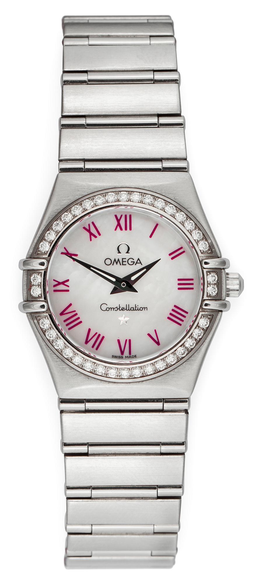 OMEGA, Constellation, quartz, stål med briljantslipade diamanter, 2000-tal.