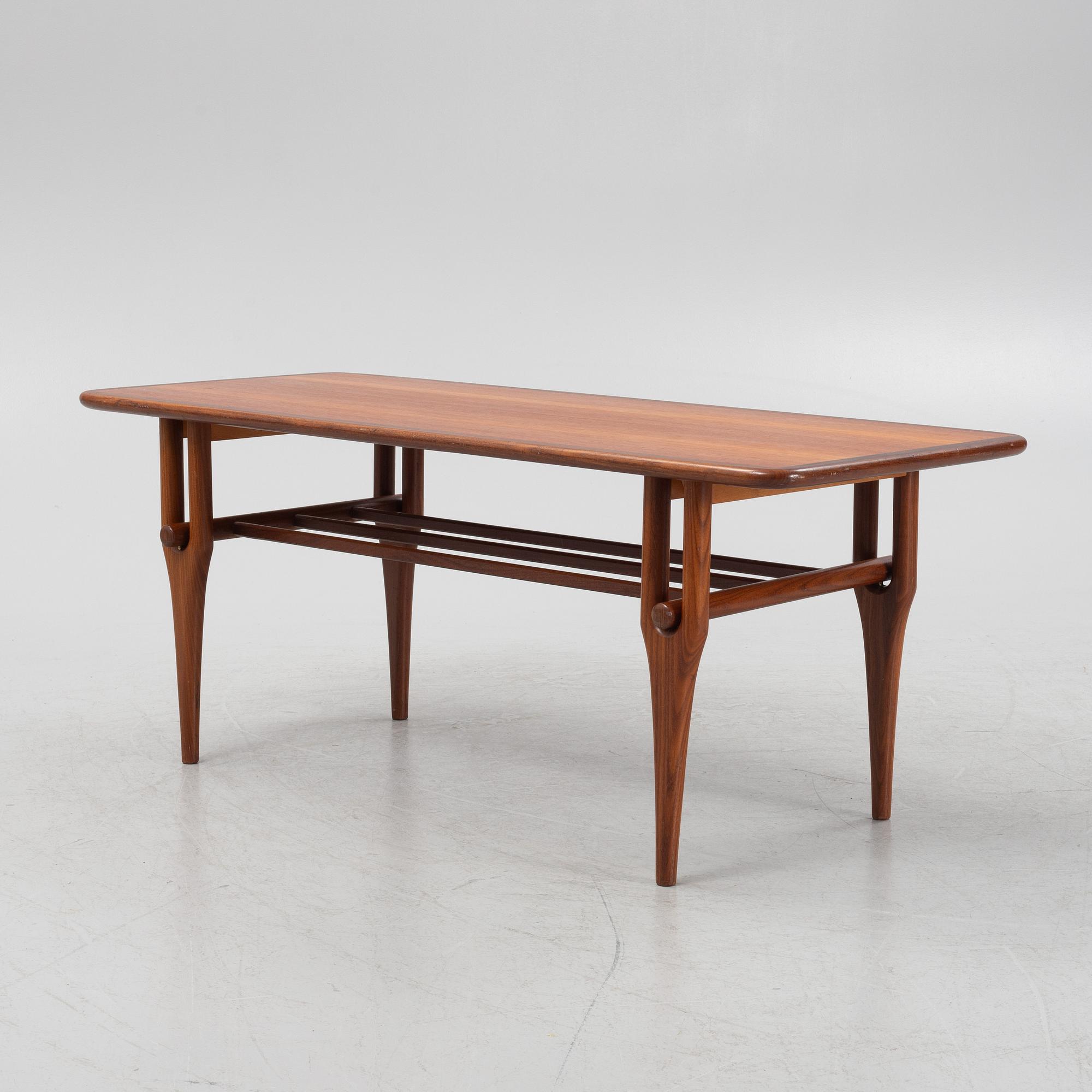 A Scandinavian teak coffee table.