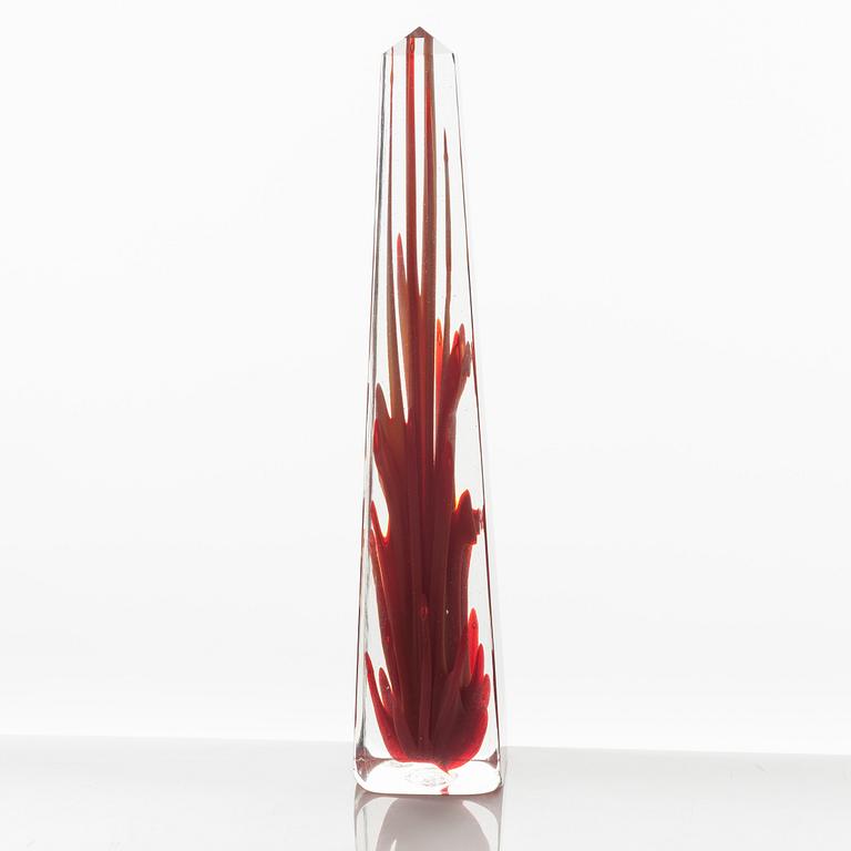 Fulvio Bianconi, a glass obelisk, Venini, Murano, Italy.