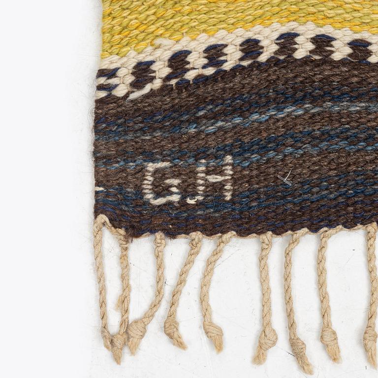 Anna Maria Hoke, a carpet, tapestry weave, c. 267 x 160 cm, signed GH AMH.