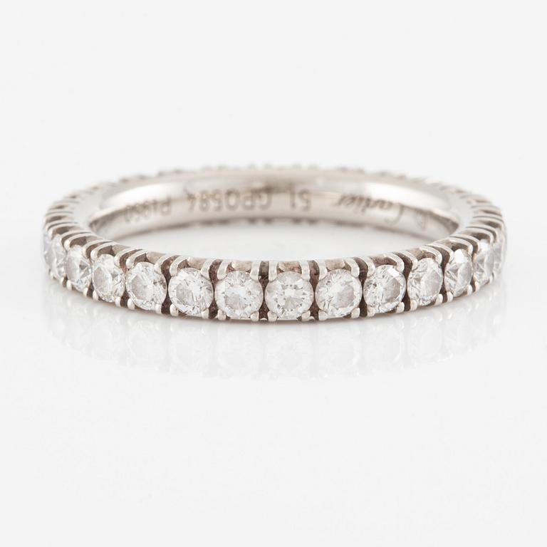 Cartier eternity ring in platinum with round brilliant-cut diamonds.