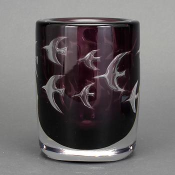 VAS, glas, Olle Alberius, Orrefors, Ariel, 1989.