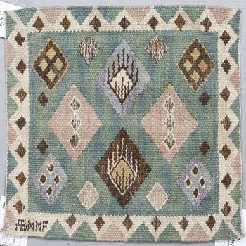 Märta Måås-Fjetterström, a textile, "Knoppen", tapestry weave, ca 32,5-34 x 34,5 cm, signed AB MMF.