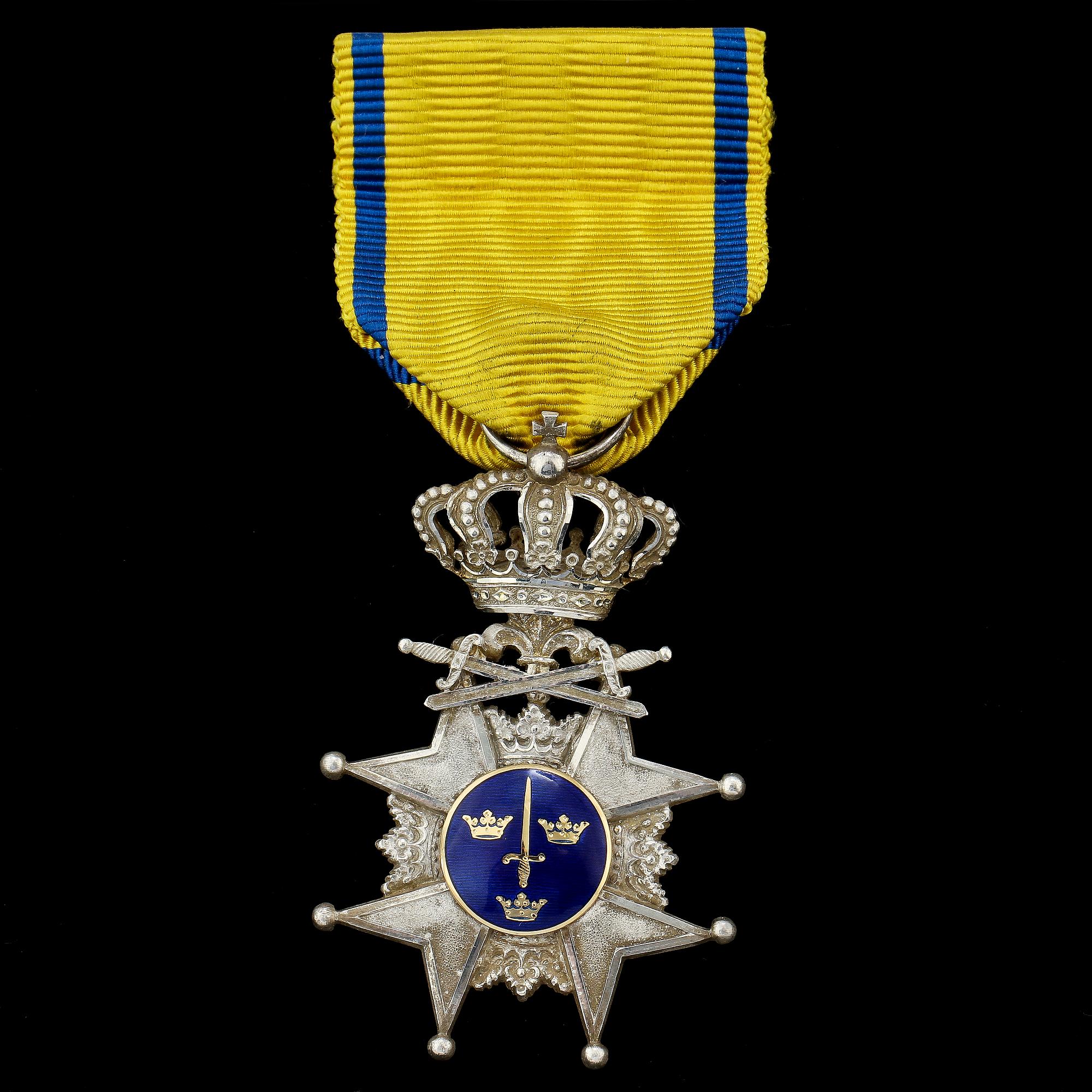 MEDALJ, "Svärdstecknet, Kungliga Svärdsordenstecknet", 1900-tal.