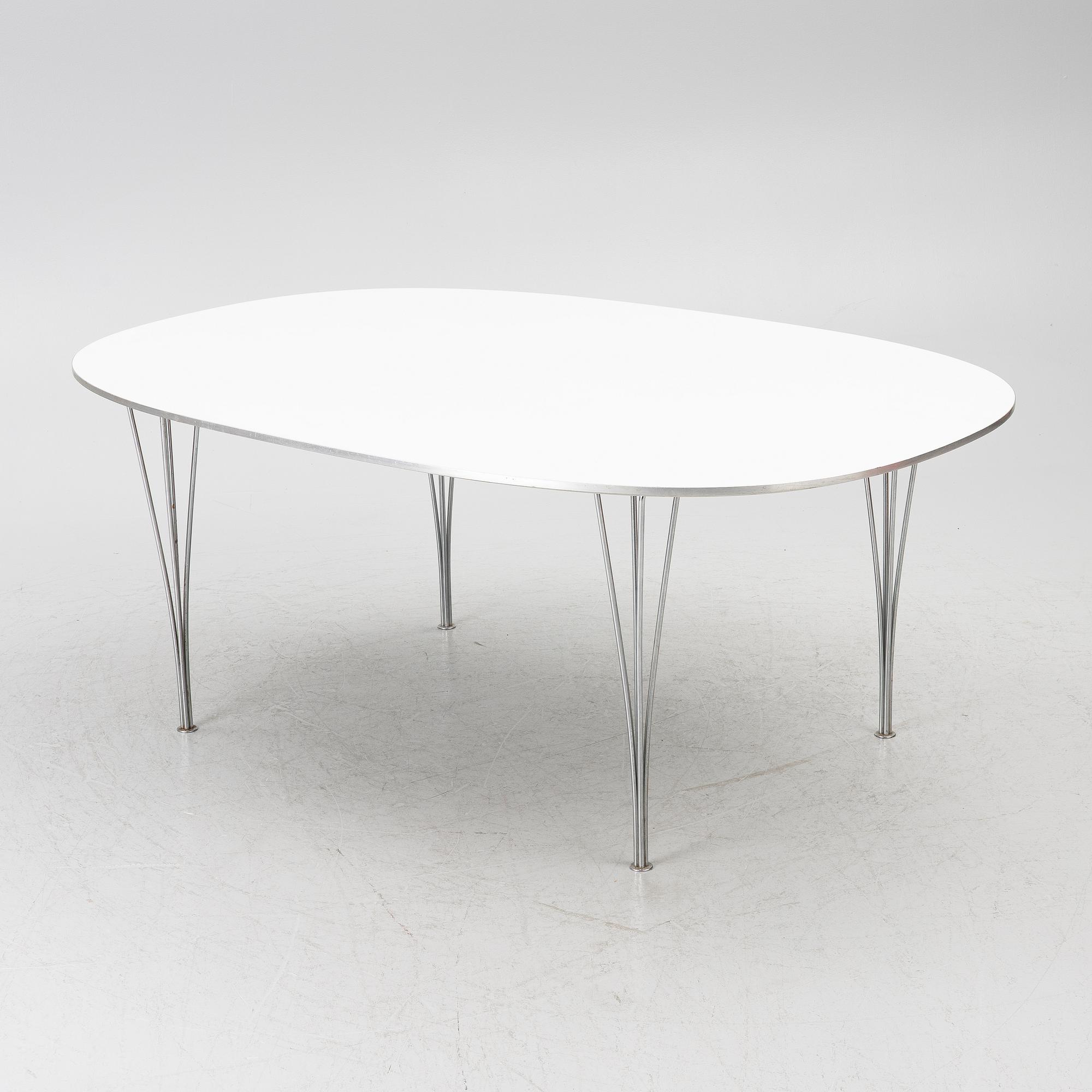 Bruno Mathsson & Piet Hein, dining table, “Superellipse”, Fritz Hansen, Denmark.