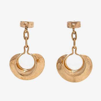 Earrings, 14K gold, A. Tillander.