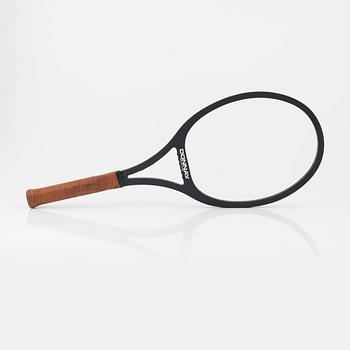 Tennis racket, Signed by Björn Borg. Donnay. Specially customized mid 25 wood racket.
