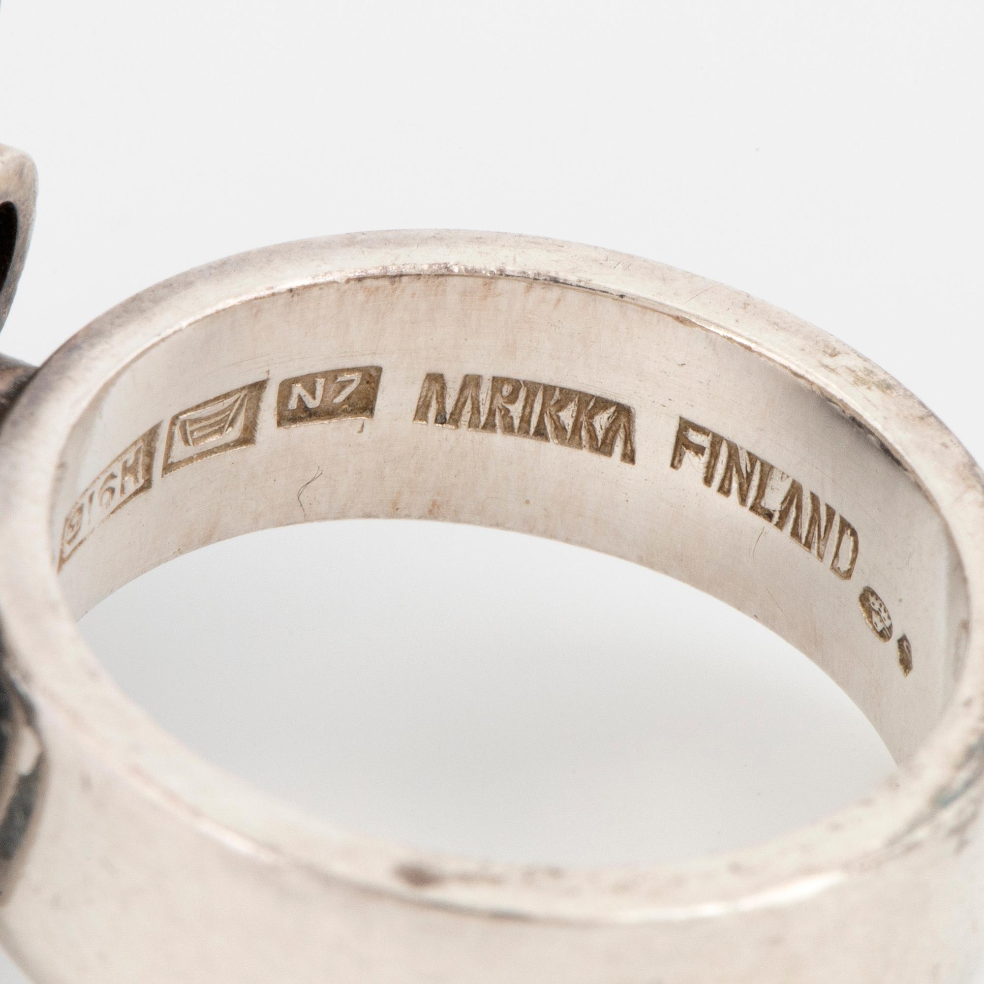 Aarikka silver ring. Helsingfors 1966.