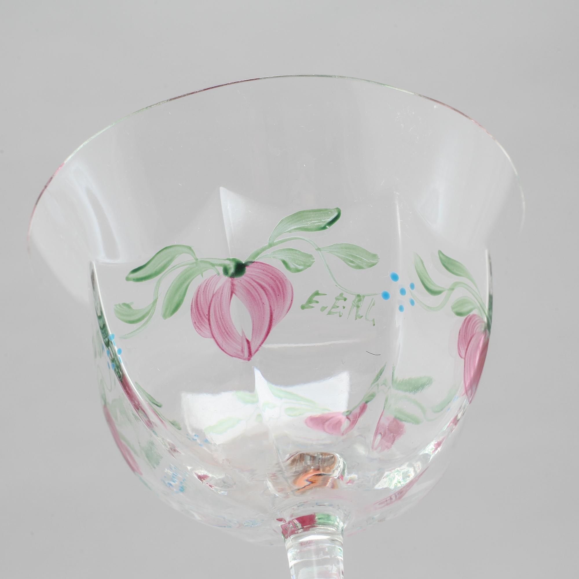 eight champage glasses, "Maja", Orrefors.