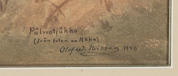 Olof Walfrid Nilsson, akvareller, två stycken, signerade och daterade -28 samt -30.